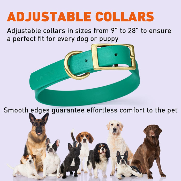 Viper Biothane Waterproof Dog Collar - Brass Hardware - Size XS (9" - 12")