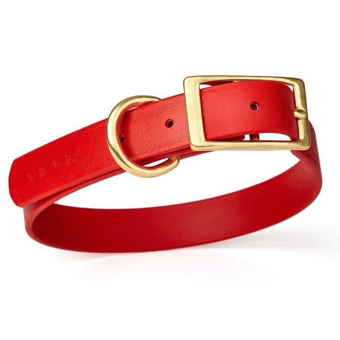 Viper Biothane Waterproof Dog Collar - Brass Hardware - Size XS (9" - 12")