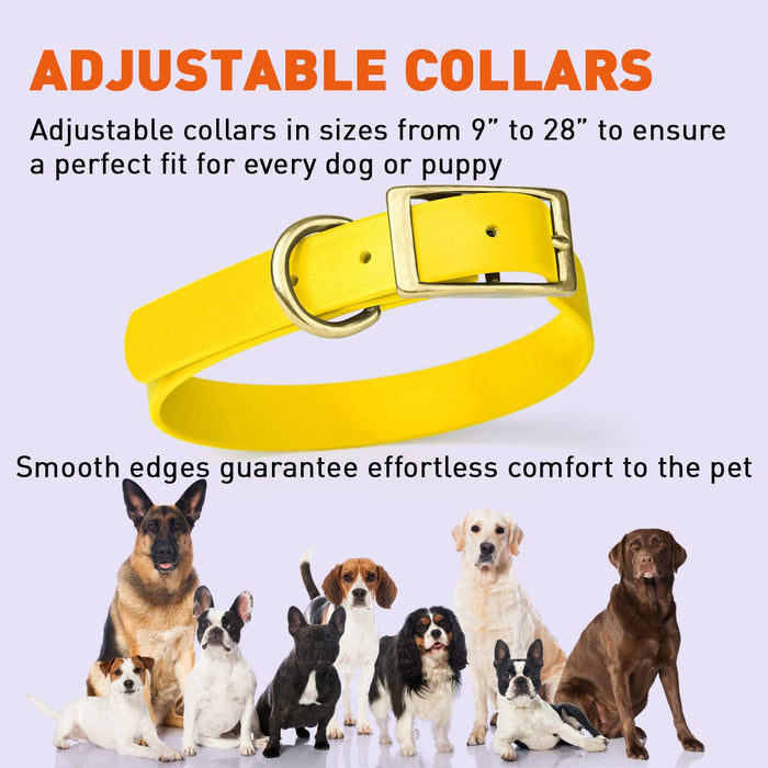 Viper Biothane Waterproof Dog Collar - Brass Hardware - Size XS (9" - 12")