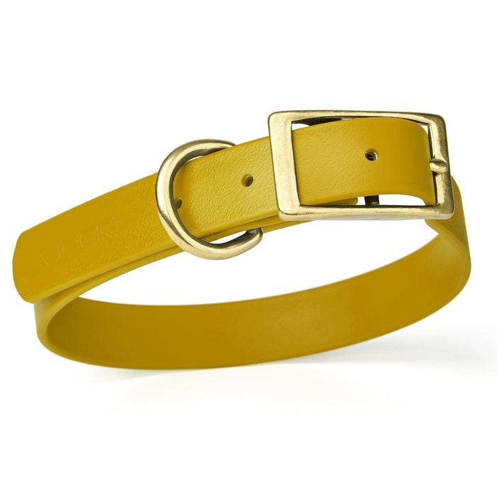 Viper Biothane Waterproof Dog Collar - Brass Hardware - Size M (15" - 18")