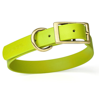 Viper Biothane Waterproof Dog Collar - Brass Hardware - Size XS (9" - 12")