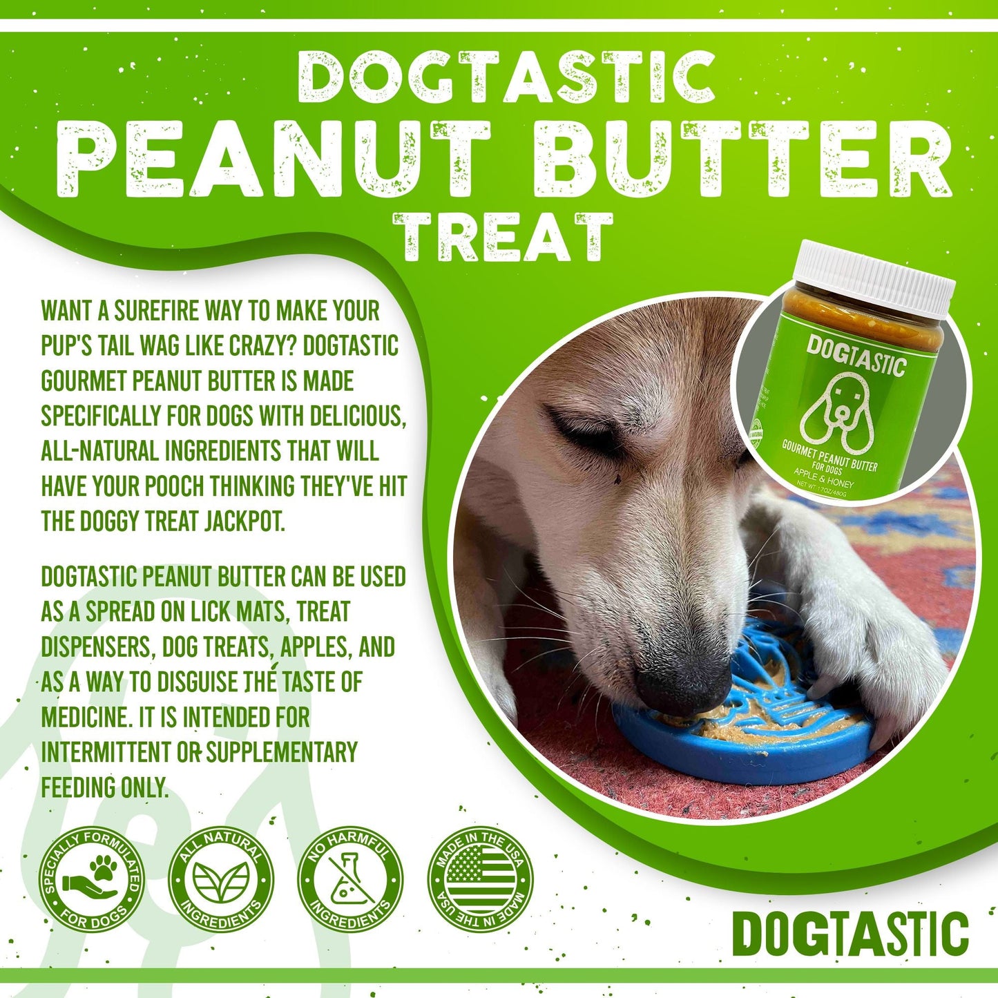 Dogtastic Gourmet Peanut Butter for Dogs - Pumpkin & Flax Seed Flavor