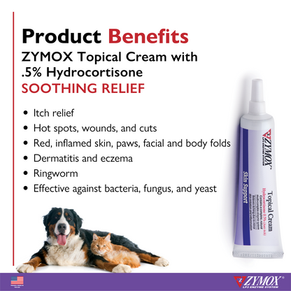 ZYMOX Topical Cream with 0.5% Hydrocortisone