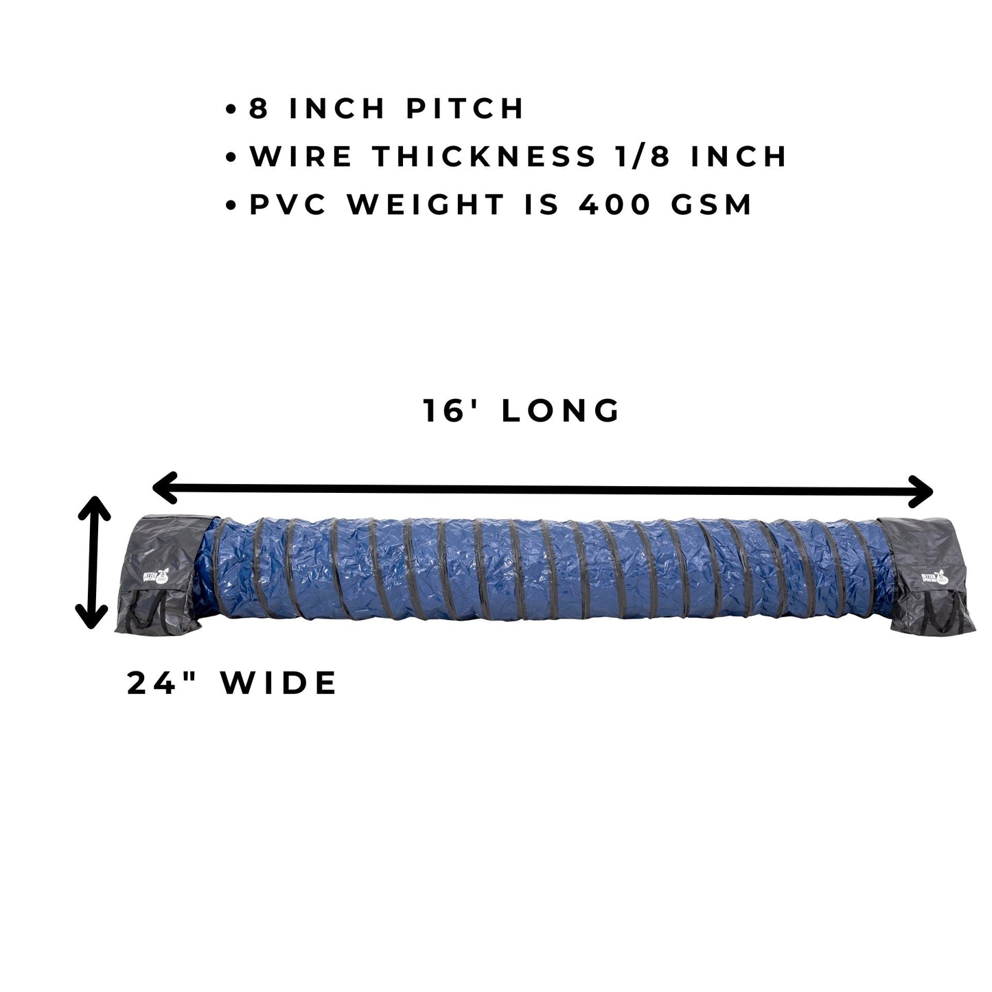 Heavy Duty PVC Tunnel with Sandbags (16 ft)