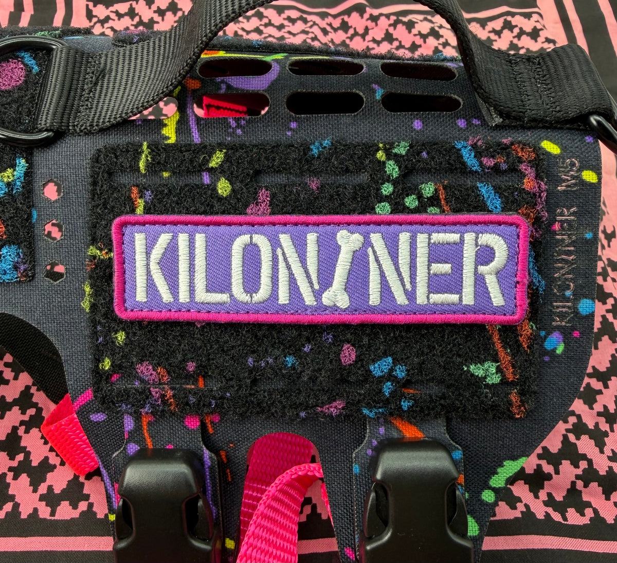 KILONINER STENCIL Pink Purple Morale Patch
