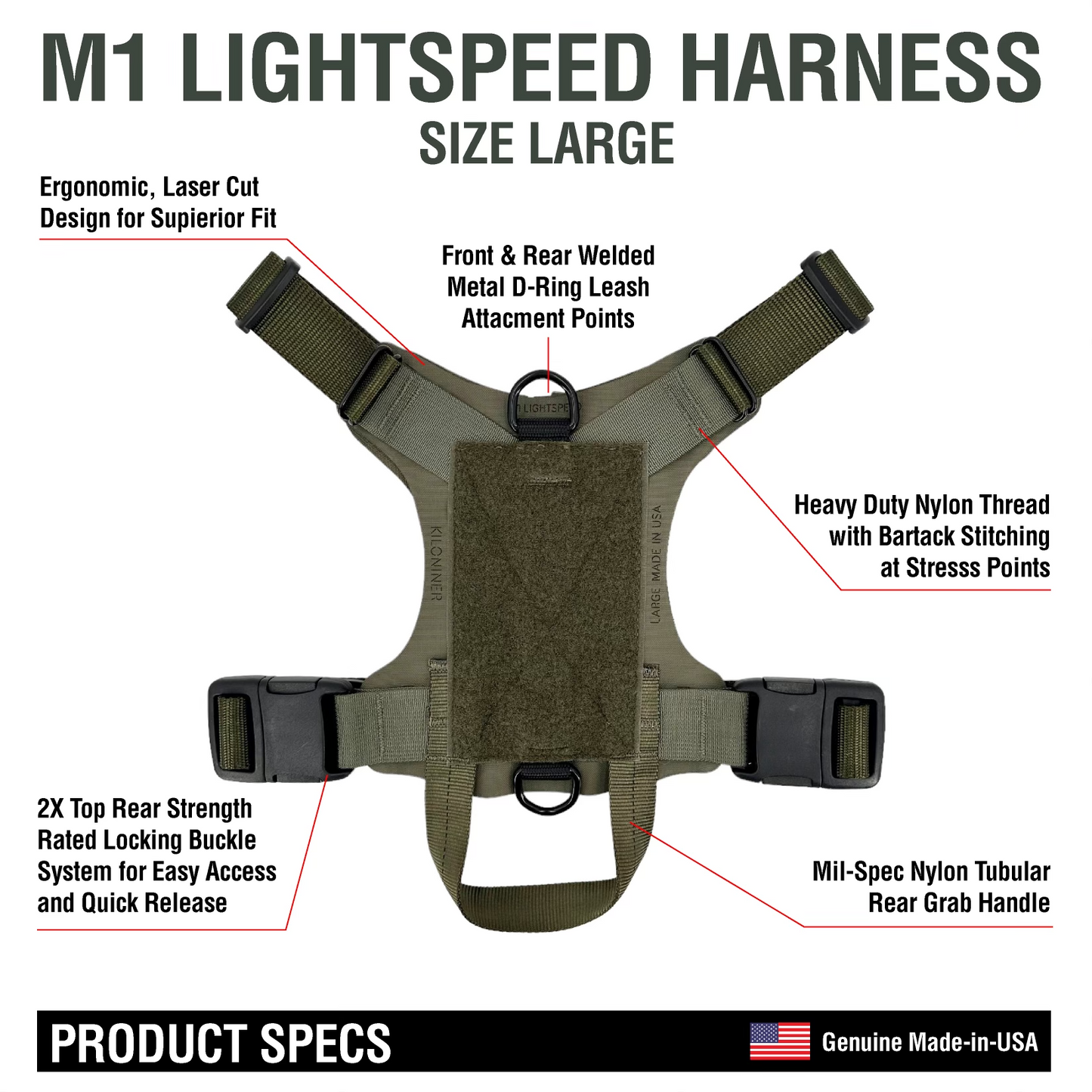 Kiloniner  K9R - M1 LightSpeed Harness Large
