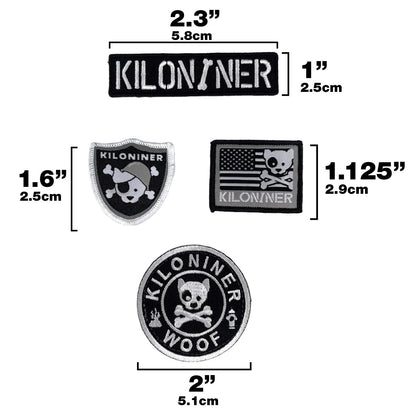 4 Pack - Mini Black and White Logo Patches