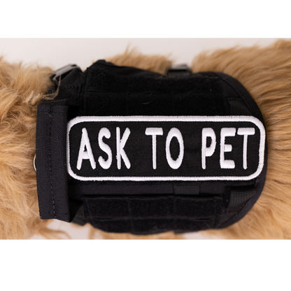 K9 Sport Sack Ask to Pet 2x6 Patch