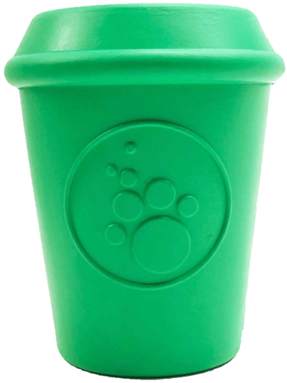 Coffee Cup eDispener Durable Rubber Chew Toy and Treat Dispenser