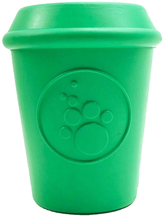 Coffee Cup eDispener Durable Rubber Chew Toy and Treat Dispenser