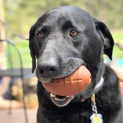 Football eDispenser Durable Rubber Chew Toy and Treat Dispenser