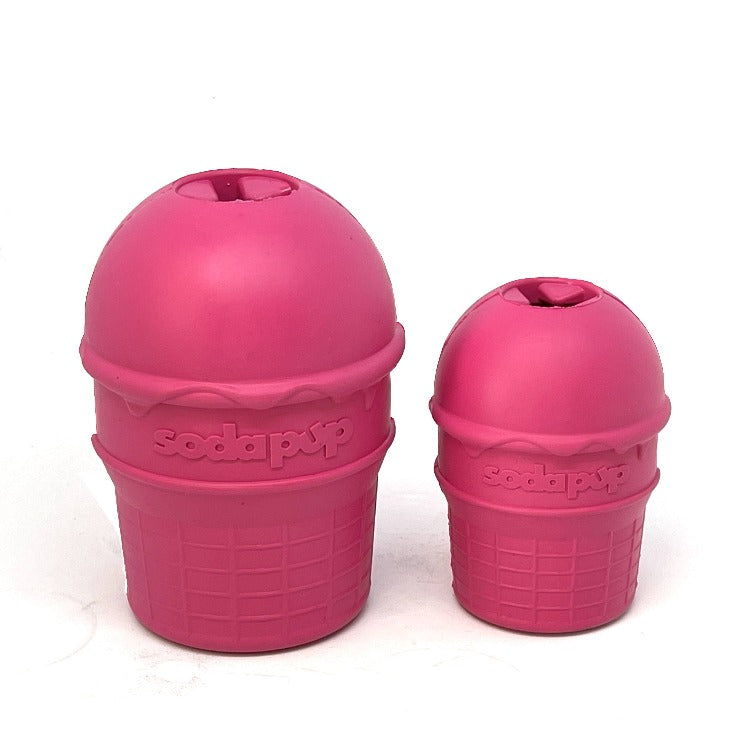 Ice Cream Cone Durable Rubber Chew Toy and Treat Dispenser