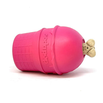 Ice Cream Cone Durable Rubber Chew Toy and Treat Dispenser