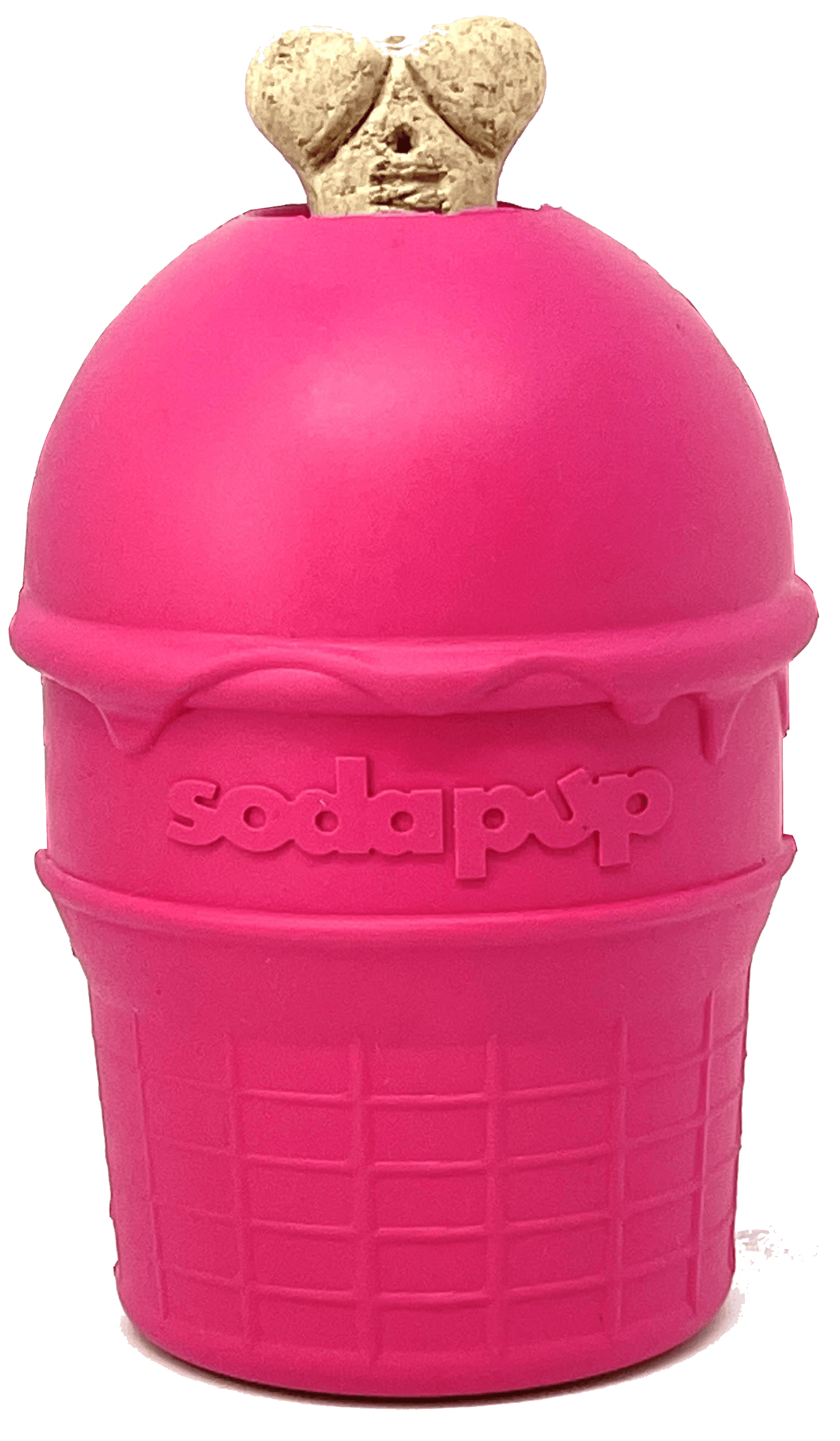 Ice Cream Cone Durable Rubber Chew Toy and Treat Dispenser